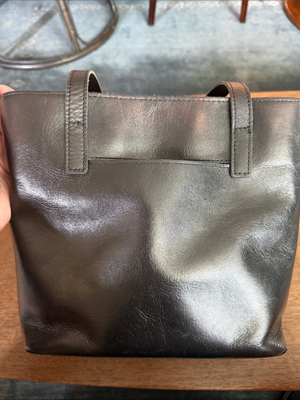 Patricia Nash Black Leather Shoulder Tote with Buckle Pocket - Picture 10 of 10